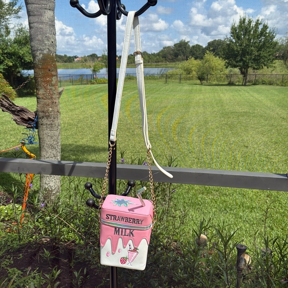 Strawberry Milk Cross Body Purse Bag